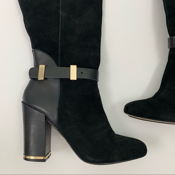 Hal Rubenstein Knee-High block Heeled Suede Boots - Picture 3 of 11